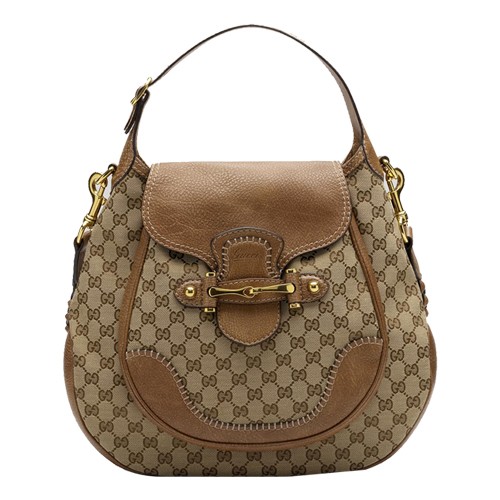 Brun Clair Gucci Sacs A Bandoulière Logo Script En Relief